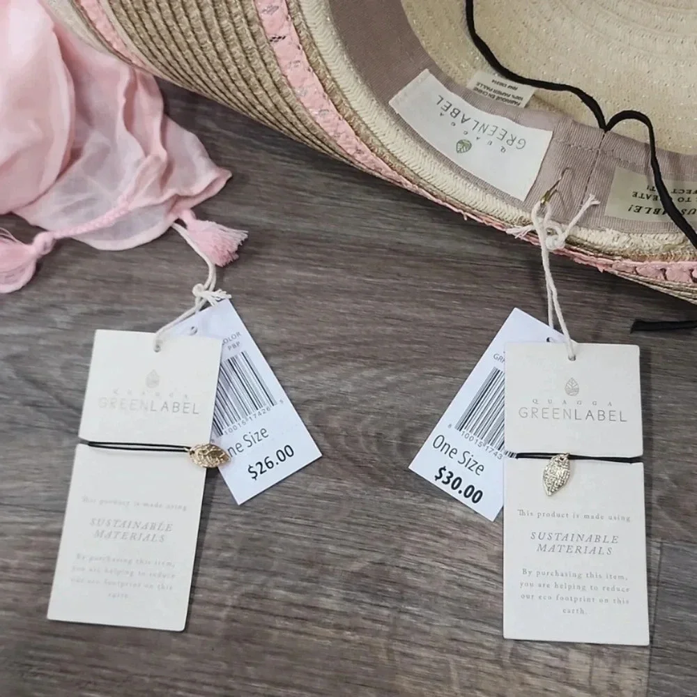 Quagga Greenleaf Floppy Beach Hat w/Matching Swimsuit Sarong Sunset OS